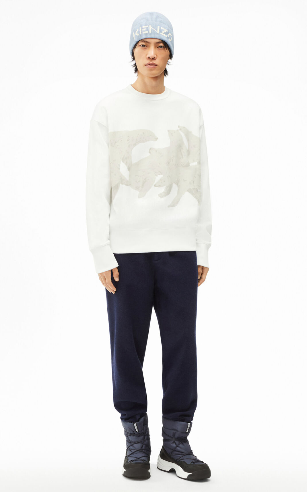 Sweatshirt Kenzo The Inverno Capsule Polar Bear Masculino - Branco | 894LDMJFG